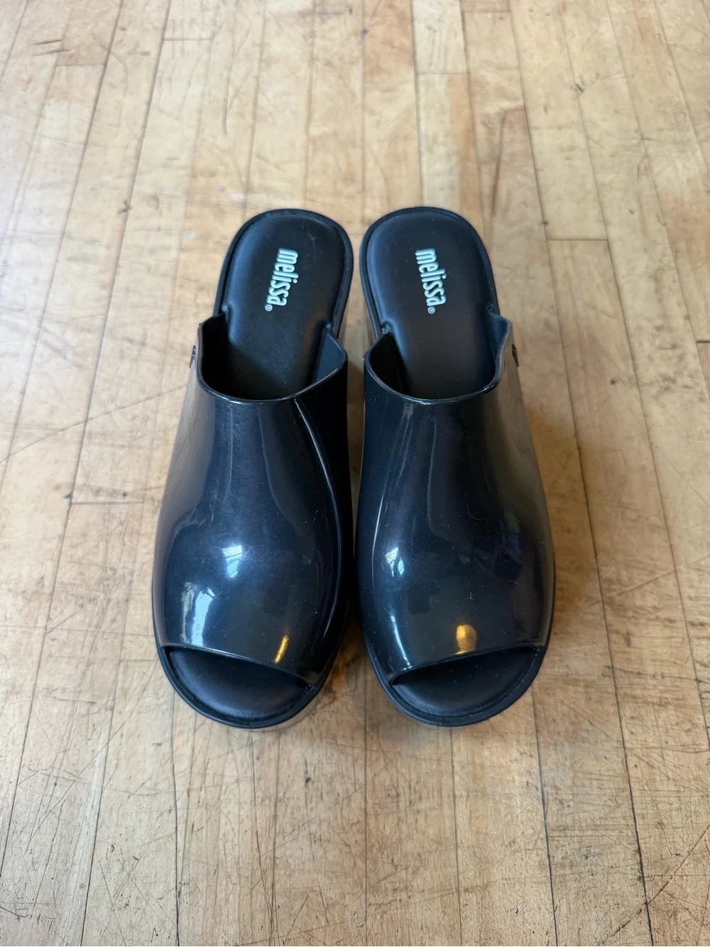 MELISSA Hype Jelly Platform Mules Sandals Heels Chunky Y2K Bratz Black US 6